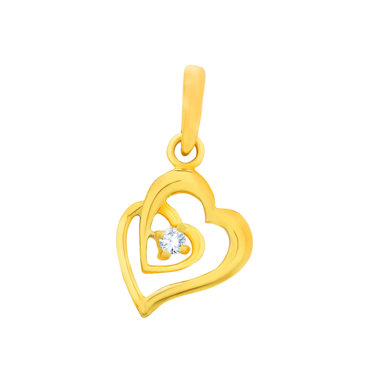 Interlocked Loved Heart Diamond Pendant with Free Gold Coin